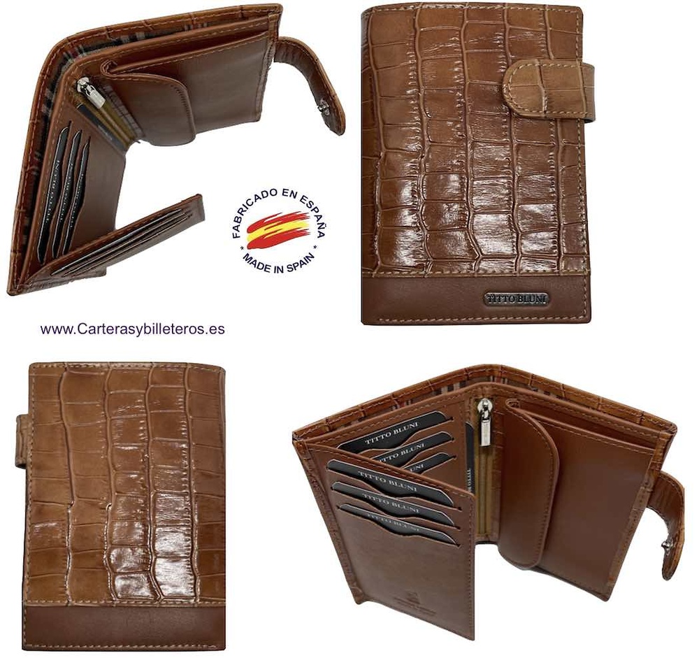 MAN WALLET BRAND BLUNI TITTO MAKE IN COCO LEATHER WITH EXTERIOR CLOSED 