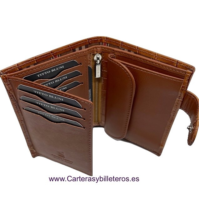 MAN WALLET BRAND BLUNI TITTO MAKE IN COCO LEATHER WITH EXTERIOR CLOSED 