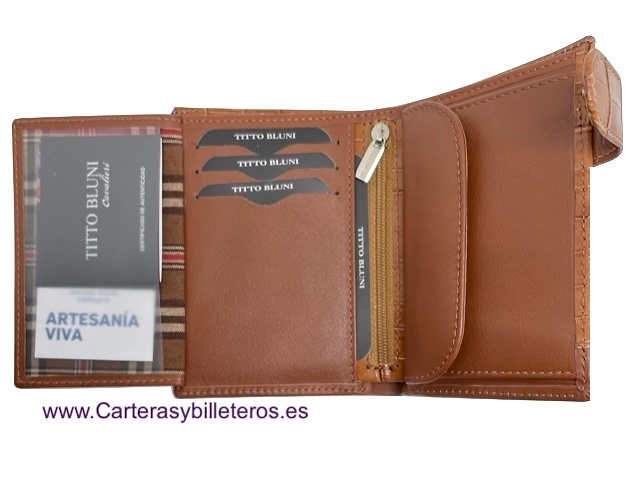 MAN WALLET BRAND BLUNI TITTO MAKE IN COCO LEATHER WITH EXTERIOR CLOSED 