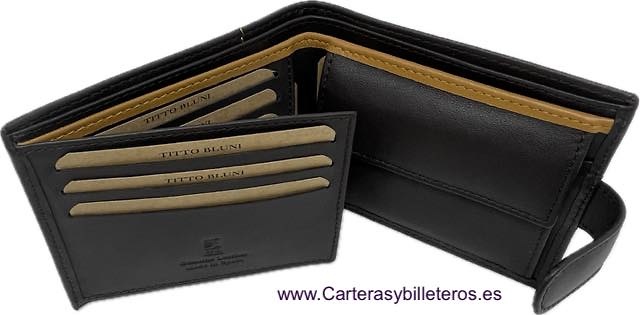 MAN WALLET BRAND BLUNI TITTO MAKE IN GOOD LEATHER LYON 