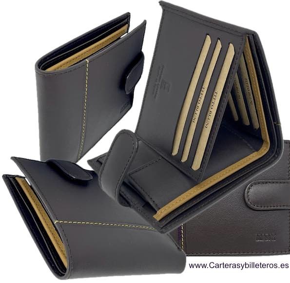 MAN WALLET BRAND BLUNI TITTO MAKE IN GOOD LEATHER LYON 