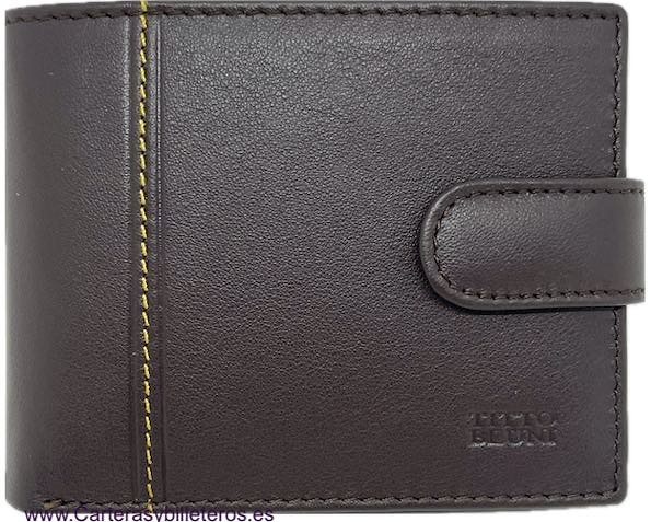 MAN WALLET BRAND BLUNI TITTO MAKE IN GOOD LEATHER LYON 