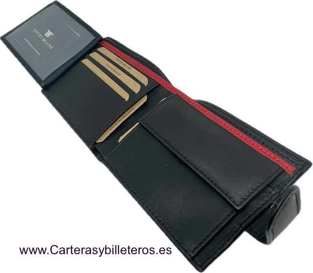 MAN WALLET BRAND BLUNI TITTO MAKE IN GOOD LEATHER LYON 