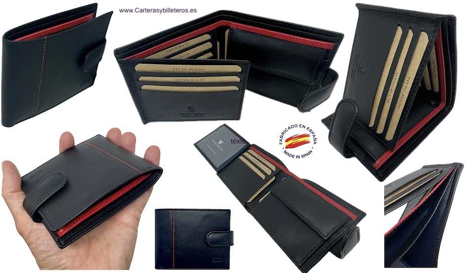 MAN WALLET BRAND BLUNI TITTO MAKE IN GOOD LEATHER LYON 