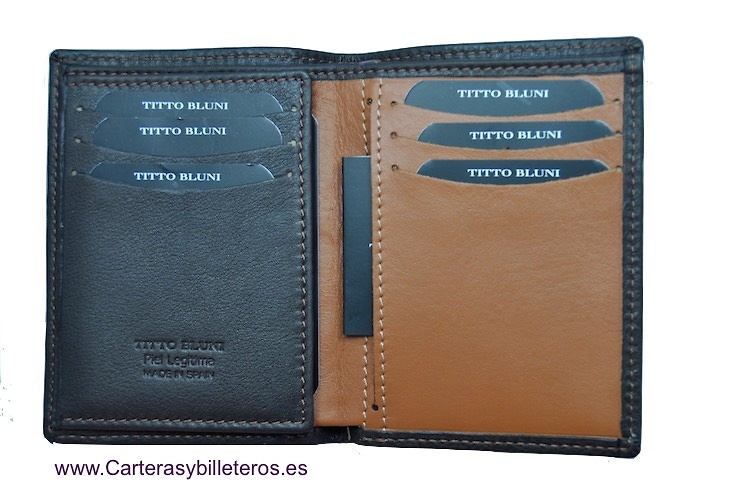 MAN WALLET BRAND BLUNI TITTO MAKE IN LUXURY LEATHER 10 CREDIT CARDS 