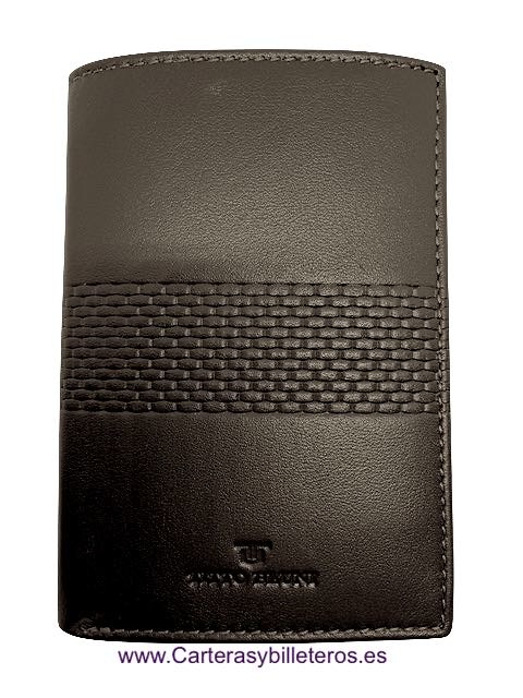 MAN WALLET BRAND BLUNI TITTO MAKE IN LUXURY LEATHER 16 CREDIT CARDS 