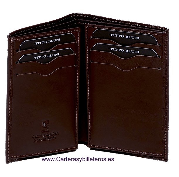 MAN WALLET BRAND BLUNI TITTO MAKE IN LUXURY LEATHER 16 CREDIT CARDS 