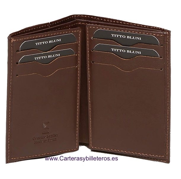 MAN WALLET BRAND BLUNI TITTO MAKE IN LUXURY LEATHER 16 CREDIT CARDS 