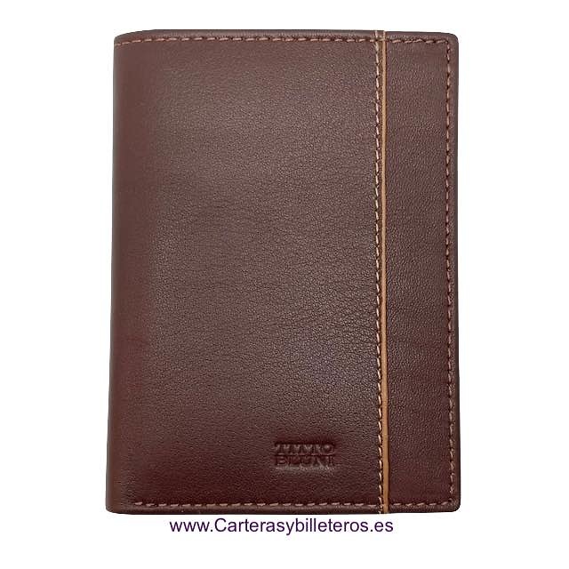 MAN WALLET BRAND BLUNI TITTO MAKE IN LUXURY LEATHER 16 CREDIT CARDS 