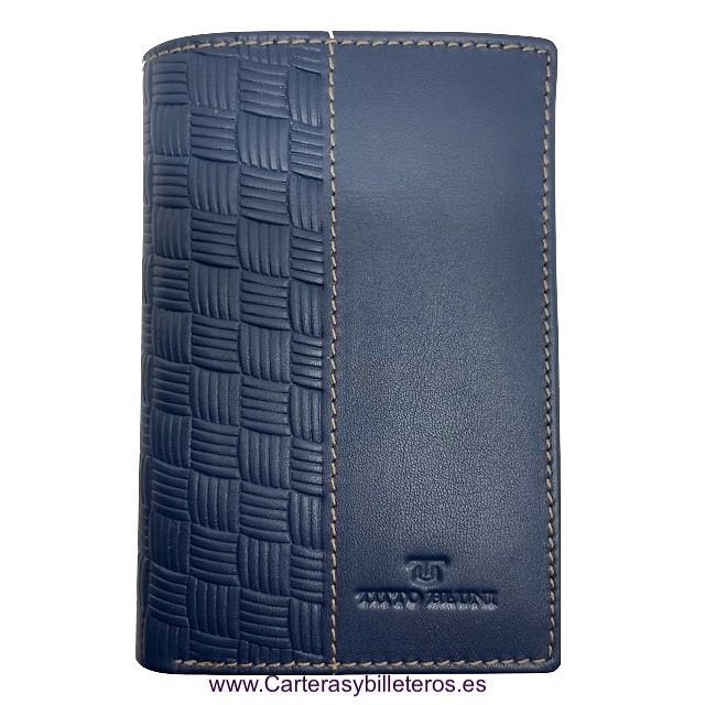 MAN WALLET BRAND BLUNI TITTO MAKE IN LUXURY LEATHER 16 CREDIT CARDS 