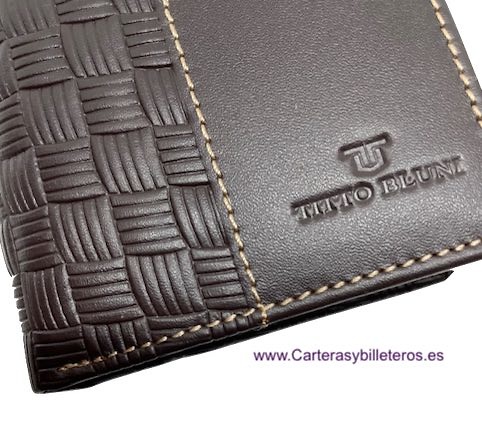 MAN WALLET BRAND BLUNI TITTO MAKE IN LUXURY LEATHER 16 CREDIT CARDS 