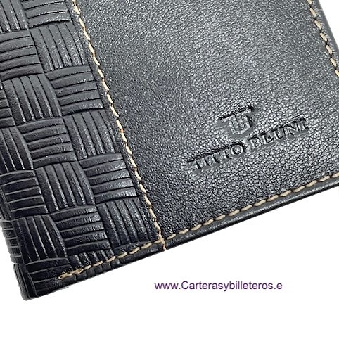 MAN WALLET BRAND BLUNI TITTO MAKE IN LUXURY LEATHER 16 CREDIT CARDS 