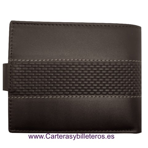 MAN WALLET BRAND BLUNI TITTO MAKE IN LUXURY LEATHER CARBONO 