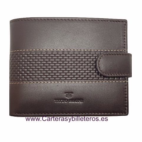 MAN WALLET BRAND BLUNI TITTO MAKE IN LUXURY LEATHER CARBONO 