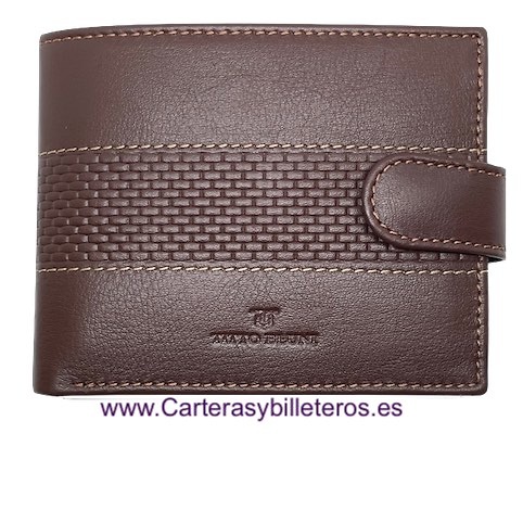 MAN WALLET BRAND BLUNI TITTO MAKE IN LUXURY LEATHER CARBONO 