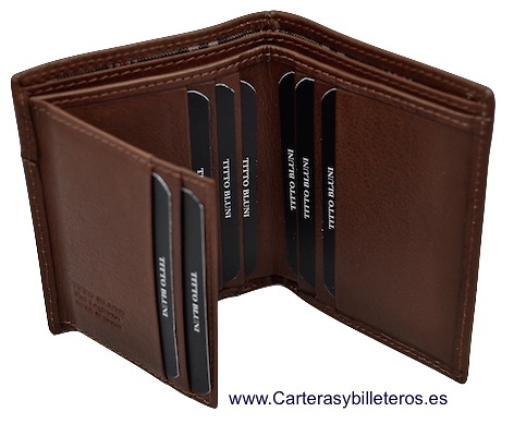 MAN WALLET BRAND BLUNI TITTO MAKE IN LUXURY LEATHER FOR 9 CREDIT CARDS 