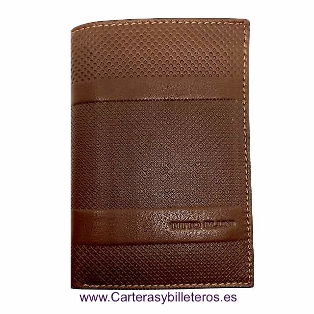 MAN WALLET BRAND BLUNI TITTO MAKE IN LUXURY LEATHER GRAPHITEC FOR 16 CREDIT CARDS 