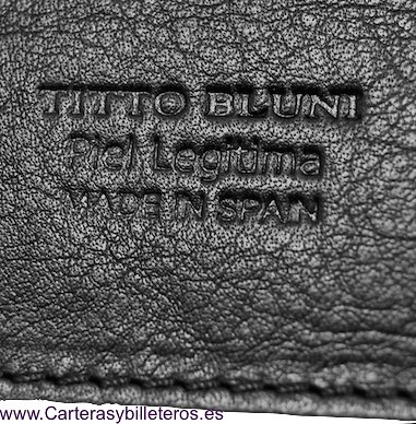 MAN WALLET BRAND BLUNI TITTO MAKE IN LUXURY LEATHER GRAPHITEC 