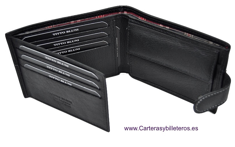 MAN WALLET BRAND BLUNI TITTO MAKE IN LUXURY LEATHER GRAPHITEC 