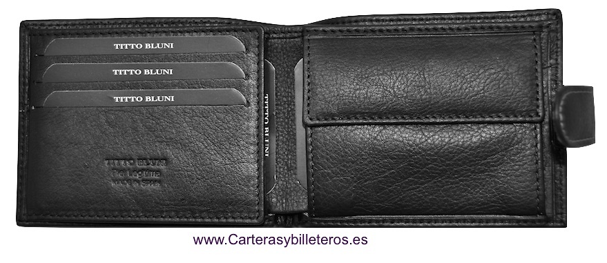 MAN WALLET BRAND BLUNI TITTO MAKE IN LUXURY LEATHER GRAPHITEC 