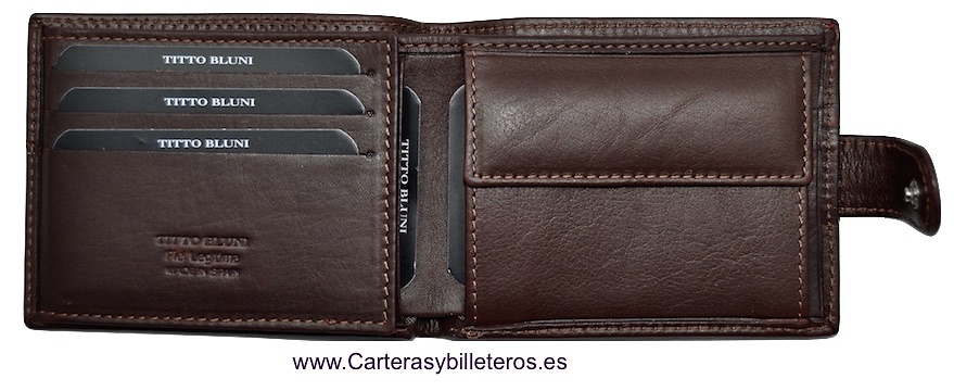 MAN WALLET BRAND BLUNI TITTO MAKE IN LUXURY LEATHER GRAPHITEC 