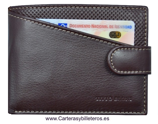 MAN WALLET BRAND BLUNI TITTO MAKE IN LUXURY LEATHER GRAPHITEC 