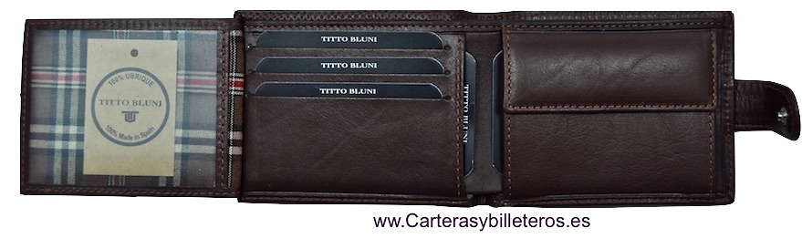 MAN WALLET BRAND BLUNI TITTO MAKE IN LUXURY LEATHER GRAPHITEC 