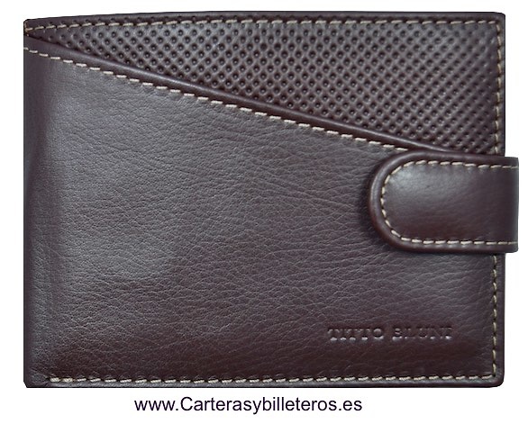 MAN WALLET BRAND BLUNI TITTO MAKE IN LUXURY LEATHER GRAPHITEC 