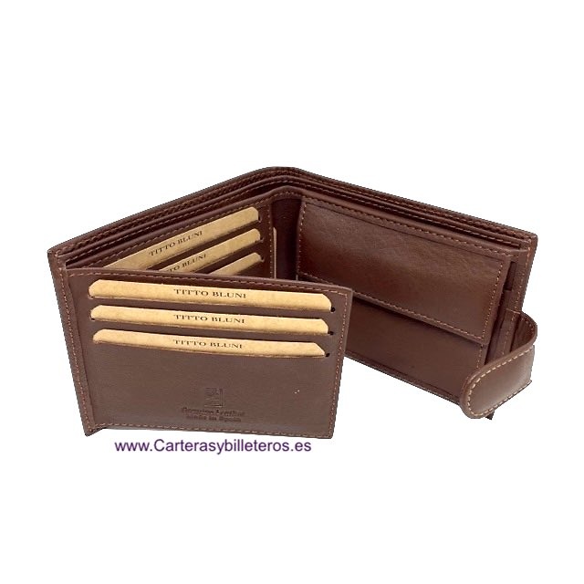 MAN WALLET BRAND BLUNI TITTO MAKE IN LUXURY LEATHER OLIMPO 