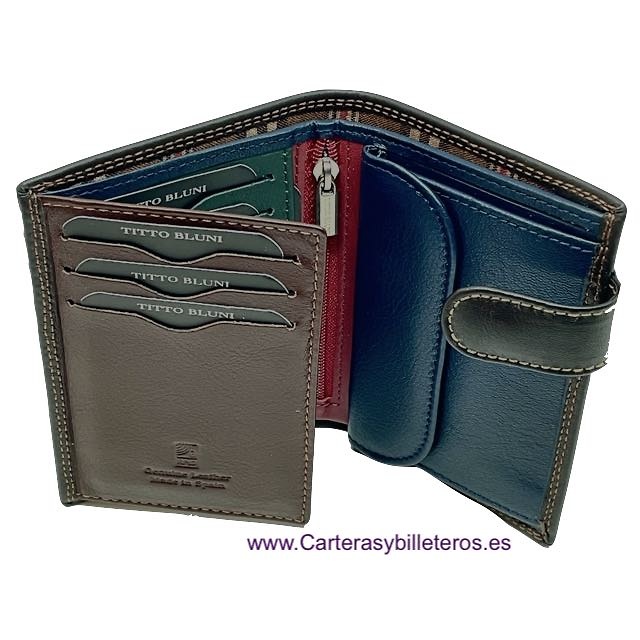 MAN WALLET BRAND BLUNI TITTO MAKE IN LUXURY LEATHER WITH EXTERIOR CLOSED SPECIAL EDITION 