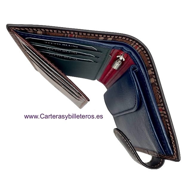 MAN WALLET BRAND BLUNI TITTO MAKE IN LUXURY LEATHER WITH EXTERIOR CLOSED SPECIAL EDITION 