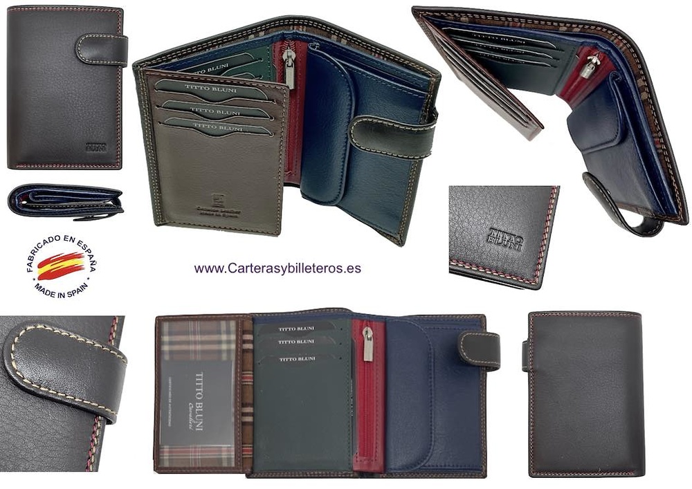 MAN WALLET BRAND BLUNI TITTO MAKE IN LUXURY LEATHER WITH EXTERIOR CLOSED SPECIAL EDITION 