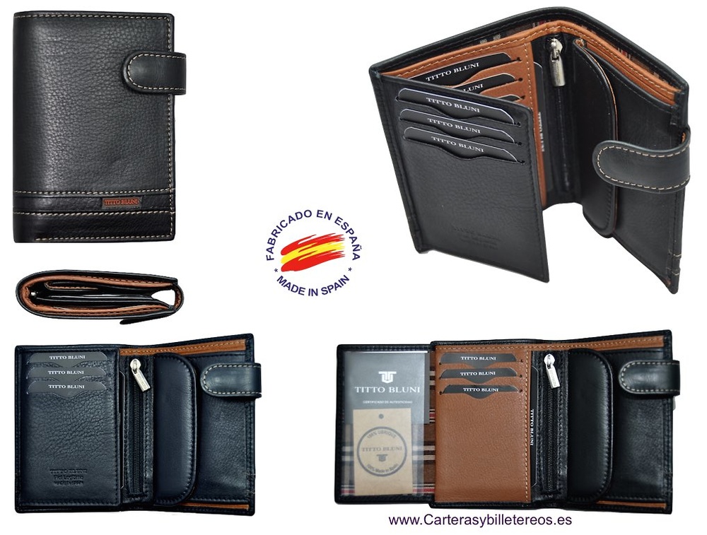 MAN WALLET BRAND BLUNI TITTO MAKE IN LUXURY LEATHER WITH EXTERIOR CLOSED 