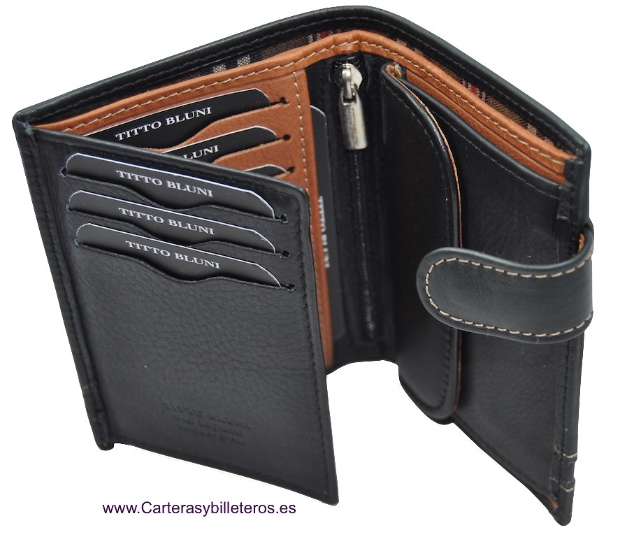 MAN WALLET BRAND BLUNI TITTO MAKE IN LUXURY LEATHER WITH EXTERIOR CLOSED 