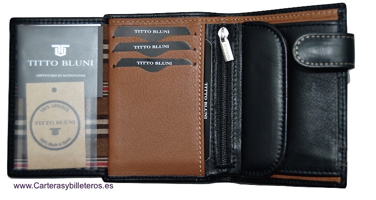 MAN WALLET BRAND BLUNI TITTO MAKE IN LUXURY LEATHER WITH EXTERIOR CLOSED 