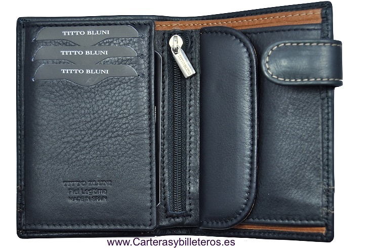 MAN WALLET BRAND BLUNI TITTO MAKE IN LUXURY LEATHER WITH EXTERIOR CLOSED 