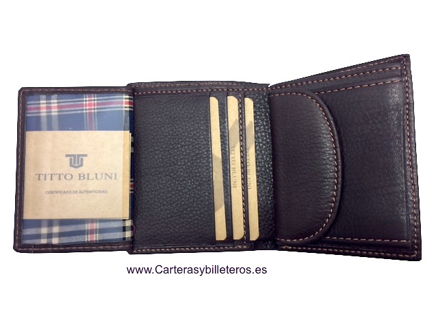 MAN WALLET BRAND BLUNI TITTO MAKE IN LUXURY LEATHER WITH PURSE 