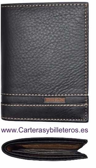 MAN WALLET BRAND BLUNI TITTO MAKE IN LUXURY LEATHER WITH PURSE 