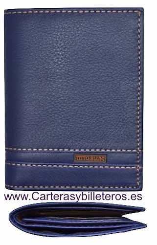 MAN WALLET BRAND BLUNI TITTO MAKE IN LUXURY LEATHER WITH PURSE 