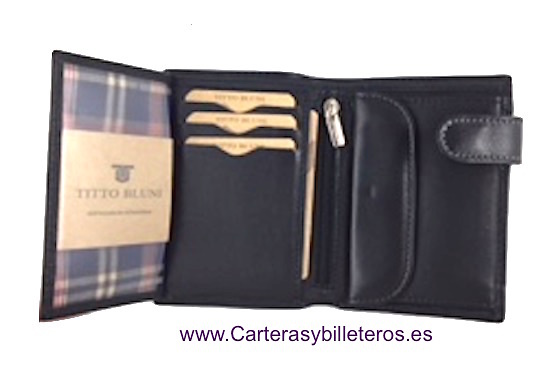 MAN WALLET BRAND BLUNI TITTO MAKE IN LUXURY LEATHER WITH ZIPPER 