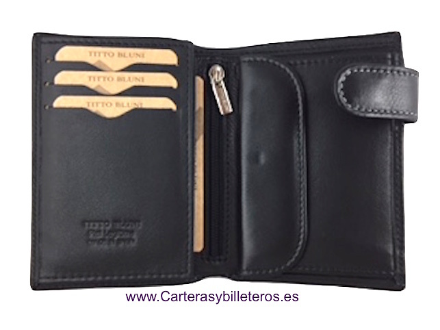 MAN WALLET BRAND BLUNI TITTO MAKE IN LUXURY LEATHER WITH ZIPPER 