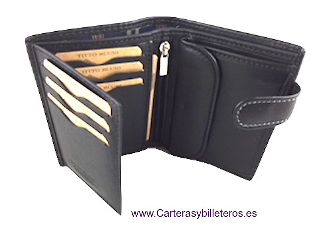 MAN WALLET BRAND BLUNI TITTO MAKE IN LUXURY LEATHER WITH ZIPPER 