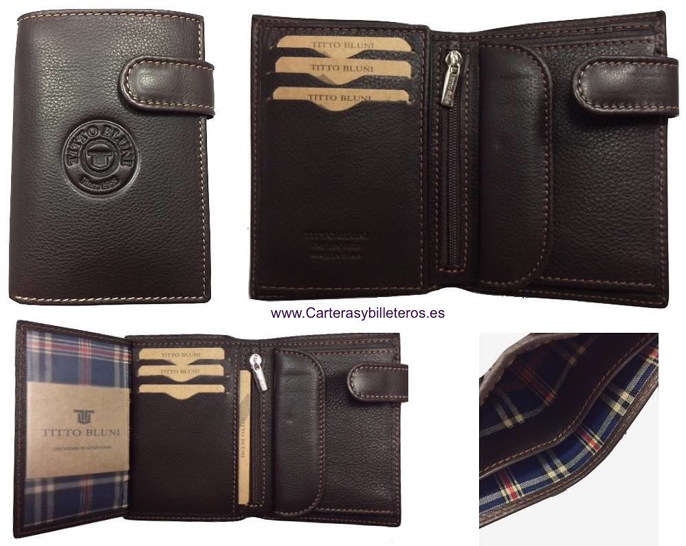 MAN WALLET BRAND BLUNI TITTO MAKE IN LUXURY LEATHER WITH ZIPPER 