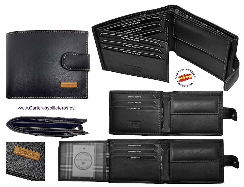 MAN WALLET BRAND BLUNI TITTO MAKE IN LUXURY LEATHER 