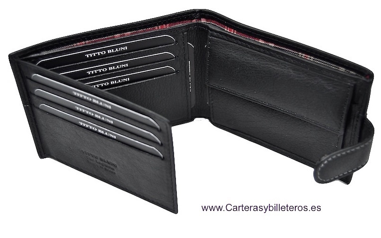 MAN WALLET BRAND BLUNI TITTO MAKE IN LUXURY LEATHER 