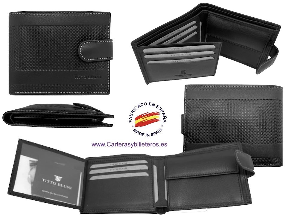 MAN WALLET BRAND BLUNI TITTO MAKE IN LUXURY LEATHER 