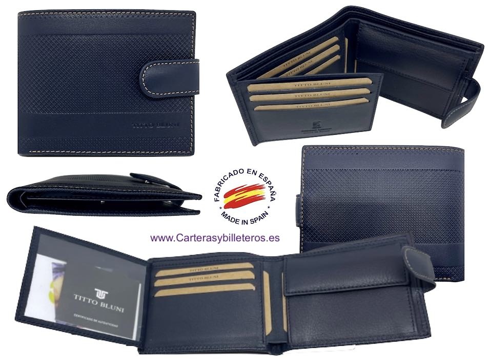 MAN WALLET BRAND BLUNI TITTO MAKE IN LUXURY LEATHER 