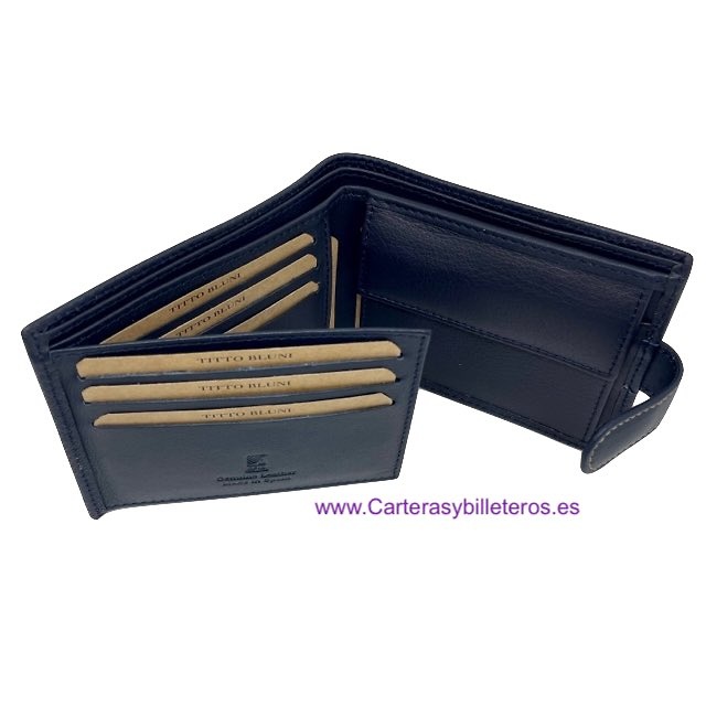 MAN WALLET BRAND BLUNI TITTO MAKE IN LUXURY LEATHER 