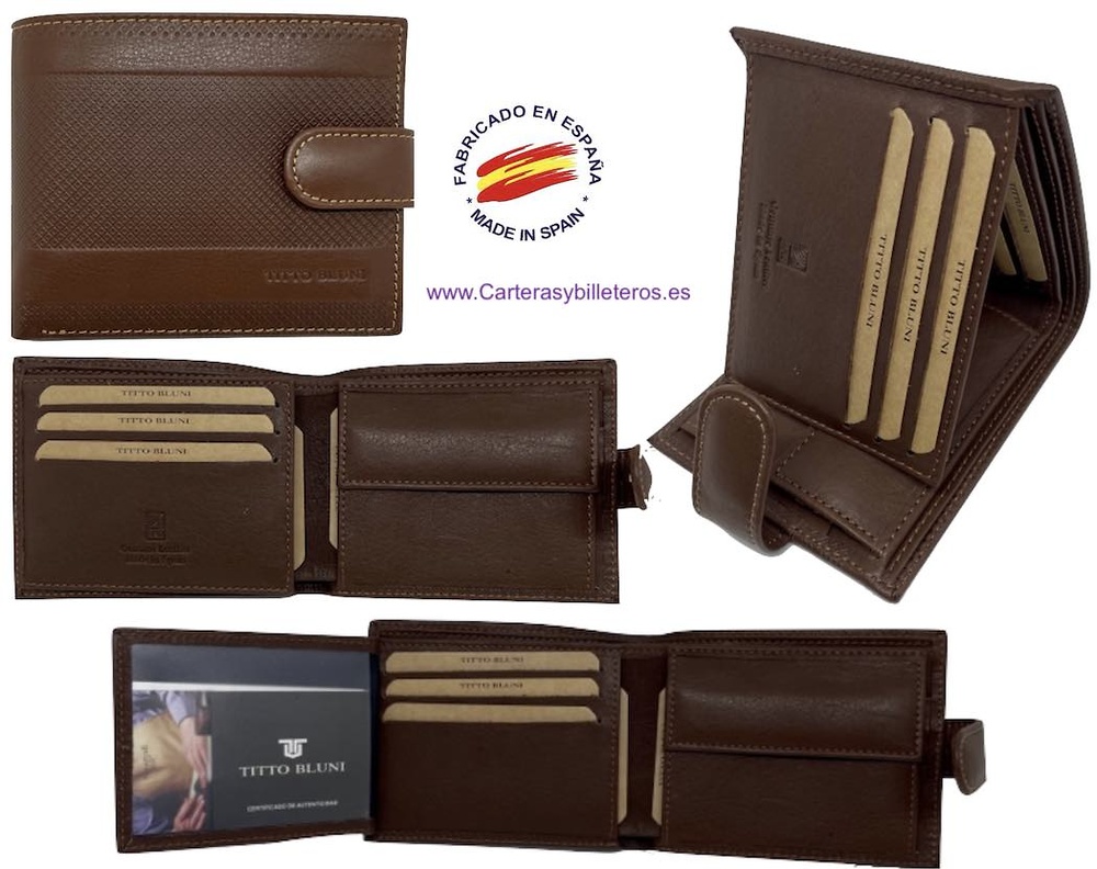 MAN WALLET BRAND BLUNI TITTO MAKE IN LUXURY LEATHER 