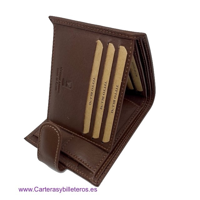 MAN WALLET BRAND BLUNI TITTO MAKE IN LUXURY LEATHER 